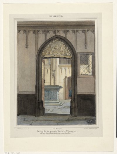Pohled na hrob v Stevenskerk v Nijmegenu Pohled do Grote Kerk v Nijmegenu s hrobkou Kateřiny Bourbonské. (název na objektu) Nymegen. (název série na objektu) od Johannes Franciscus Christ