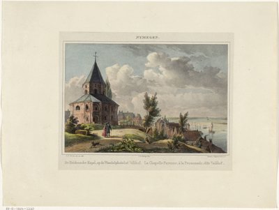 Kaple svatého Mikuláše v Nijmegenu Hedensche Kapel, na procházce Valkhof. La Chapelle Payenne, à la Promenade, dit Valkhof (název na objektu) Nymegen. (název série na objektu) od Johannes Franciscus Christ