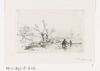 Bruslaři na pollard vrbách od Johannes Franciscus Hoppenbrouwers