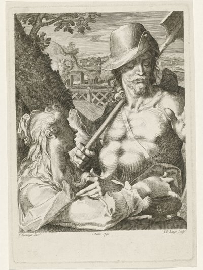 Kristus se Marii Magdaleně zjevuje jako zahradník od Johannes Fredericus Lange