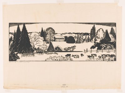 Krajina v jižním Limburgu (původní název na objektu) Vroenhof (název na objektu) od Johannes Frederik Engelbert ten Klooster (signed by artist)