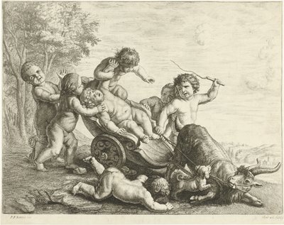 Putti s kozím vozem od Johannes Gronsveld