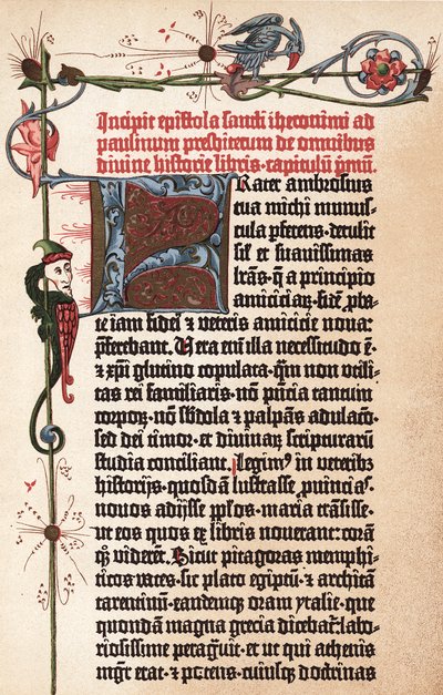 Stránka z Gutenbergovy bible, c1455 od Johannes Gutenberg