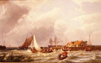 Ústí přístavu od Johannes Hermann Barend Koekkoek