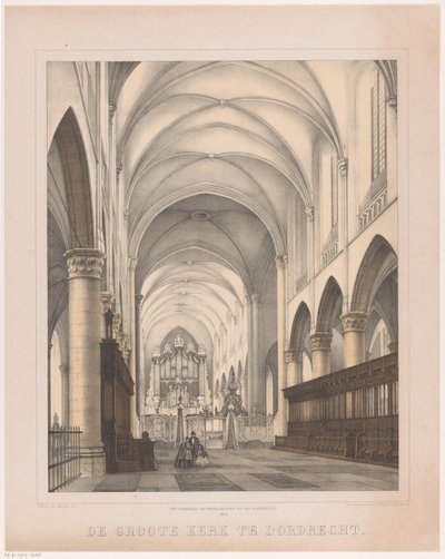 Interiér Grote Kerk v Dordrechtu Velký kostel v Dordrechtu (název na objektu) od Johannes Hermanus van der Heijden