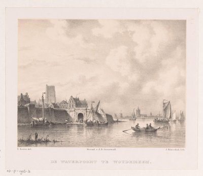 Vodní brána ve Woudrichem Vodní jezírko ve Woudrichemu (název na objektu) od Johannes Hilverdink