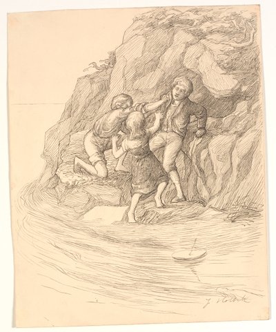 Ilustrace k Alfredu Tennysonovi "Enoch Arden" od Johannes Holbek