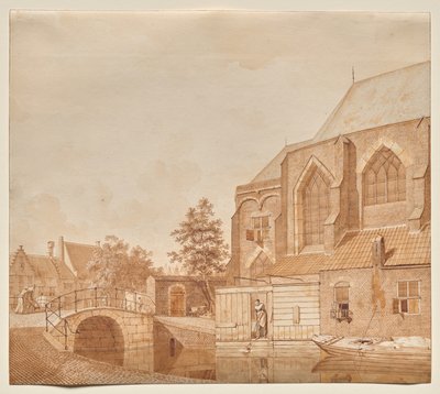 Pohled na Nový kostel, Delft od Johannes Huibert Prins
