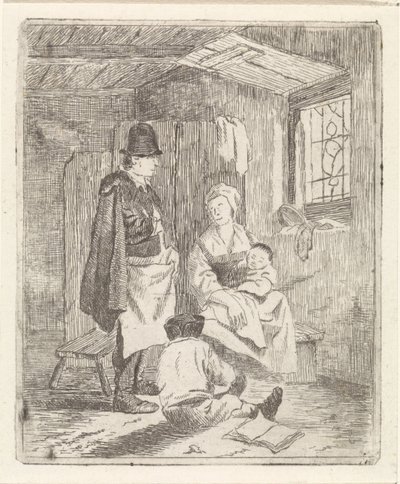 Rodina v interiéru od Johannes Janson (possibly)