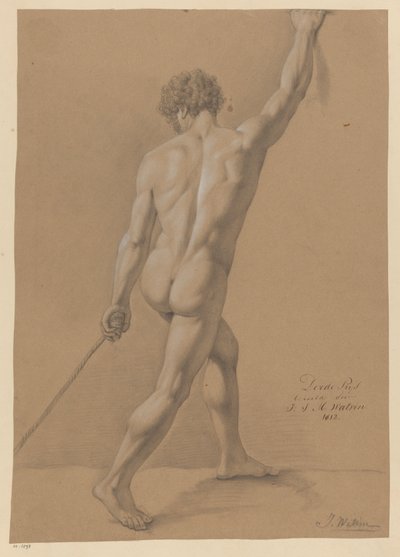 Stojící mužský akt, pohled zezadu (3. cena 1812) od Johannes Joseph Maria Watrin