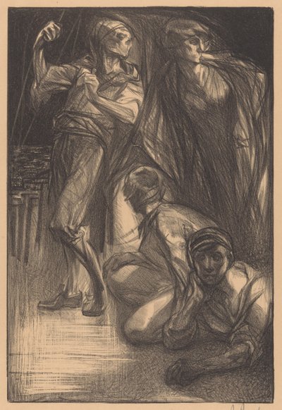 Smrt se dvěma muži a ženou od Johannes Josephus Aarts (signed by artist)
