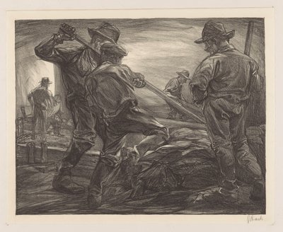 dělníci hráze od Johannes Josephus Aarts (signed by artist)