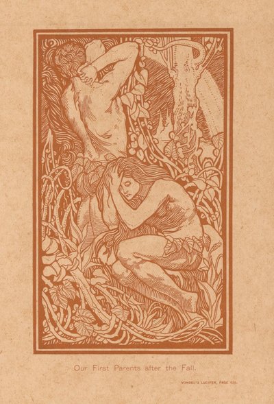 Adam a Eva na de zondeval Naši první rodiče po pádu (název na předmětu) od Johannes Josephus Aarts