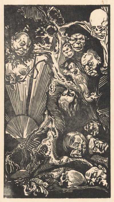 Strom s fantastickými hlavami od Johannes Josephus Aarts