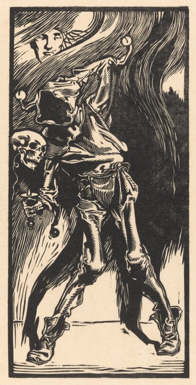 Smrt jako harlekýn, hrající bilboquet od Johannes Josephus Aarts