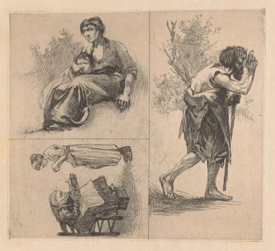 Tři představení s lidskými postavami od Johannes Josephus Aarts