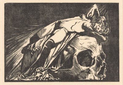 Žena ležící na lebce od Johannes Josephus Aarts