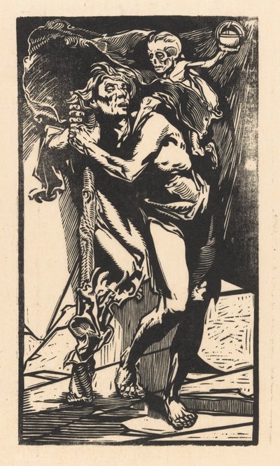Muž se smrtí na zádech od Johannes Josephus Aarts
