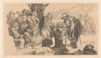 Muži, ženy a děti u stromu od Johannes Josephus Aarts