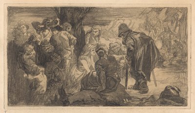 Muži, ženy a děti u stromu od Johannes Josephus Aarts