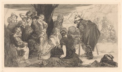 Muži, ženy a děti u stromu od Johannes Josephus Aarts