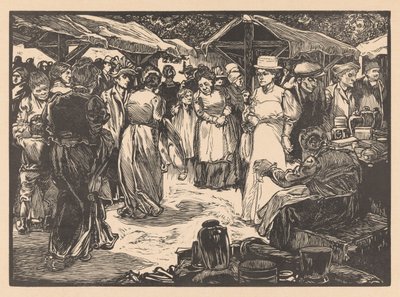 Tržní scéna s muži a ženami od Johannes Josephus Aarts