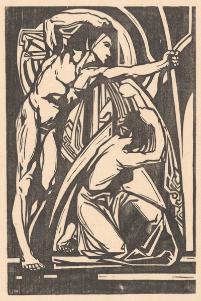 Stojící muž a klečící žena od Johannes Josephus Aarts