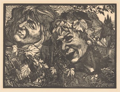 Dva Bacchantes obklopené vinnými listy od Johannes Josephus Aarts