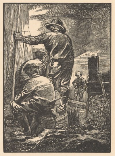 Čtyři dělníci u vody od Johannes Josephus Aarts