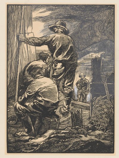 Čtyři dělníci u vody od Johannes Josephus Aarts