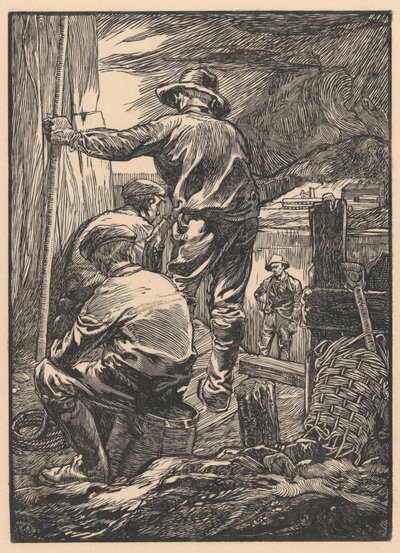 Čtyři dělníci u vody od Johannes Josephus Aarts