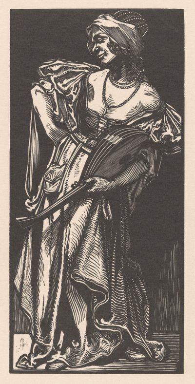 Žena s loutnou od Johannes Josephus Aarts