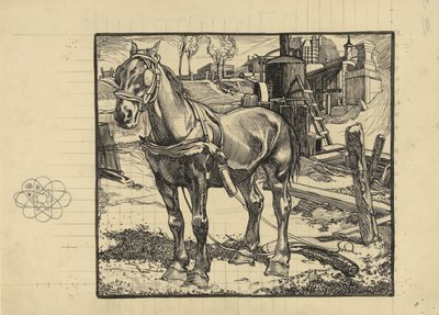 Pracovní kůň, odpočívá u beranidla od Johannes Josephus Aarts