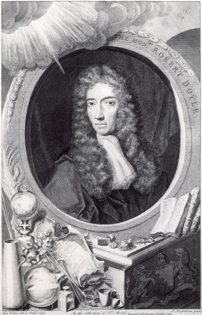 Portrét ctihodného Roberta Boylea (1627-91) vyrytý Georgem Vertuem (1684-1756) 1749 od Johannes Kerseboom