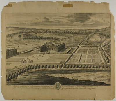 Althrop v hrabství Northampton, deska 27 z Britannia Illustrata od Johannes Kip