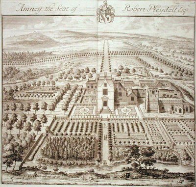 Amney, sídlo Roberta Pleydella, Esq. (rytina) od Johannes Kip