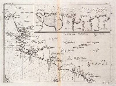 Mapa Sierra Leone, Afrika od Johannes Kip