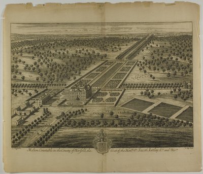 Melton Constable v hrabství Norfolk, deska 51 z Britannia Illustrata od Johannes Kip