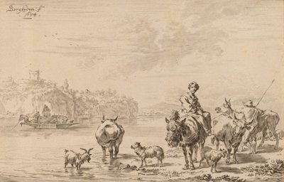 Žena sedící na mezku, 1769. od Johannes Kornlein