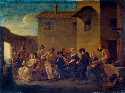 Karneval v Benátkách, 17. století od Johannes Lingelbach