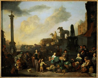 Le marche aux herbes a Rome - Trh s bylinkami v Římě... od Johannes Lingelbach