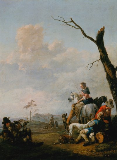 Odpočinek po lovu od Johannes Lingelbach