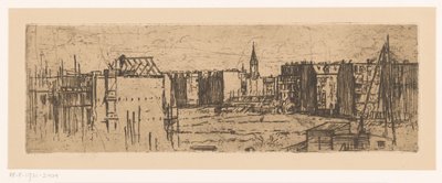 Pohled na Amsterdam s domy ve výstavbě od Johannes Löhr