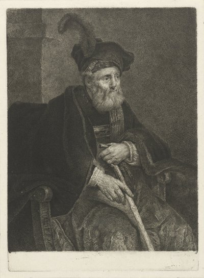 Portrét neznámého starého muže v křesle od Johannes Pieter de Frey