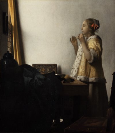 Mladá dáma s perlovým náhrdelníkem od Johannes Vermeer
