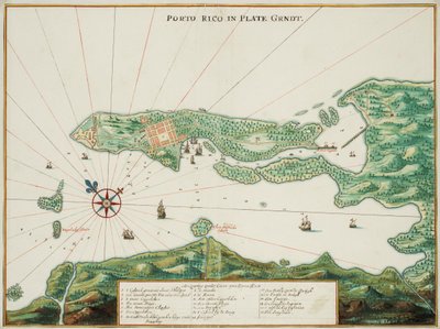 Mapa Portorika od Johannes Vingboons