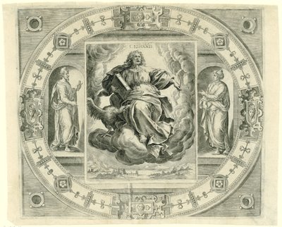 Evangelista Jan S. Iohañis (název na objektu) Čtyři evangelisté (název série) od Johannes Wierix (rejected attribution)