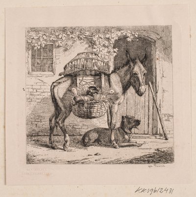 Osel prodavače kuřat od Johannes Wilhelm Zillen