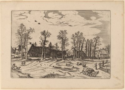 Farmy od Johannes and Lucas van Doetechum after Master of the Small Landscapes