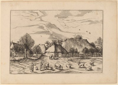 Farmy od Johannes and Lucas van Doetechum after Master of the Small Landscapes